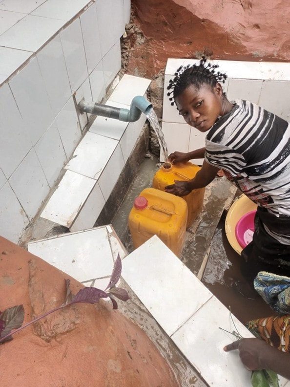Drinking water point connected to the school project